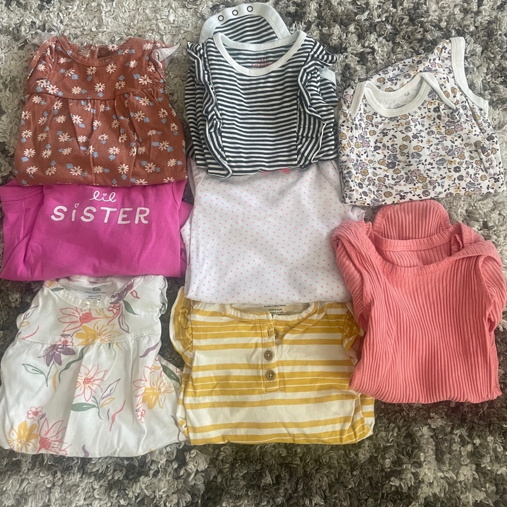 6 month baby girl long sleeves and short sleeves